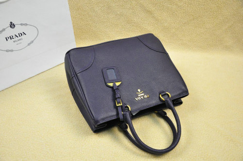 2014 Prada grainy calfskin tote bag BN2533 dark purple